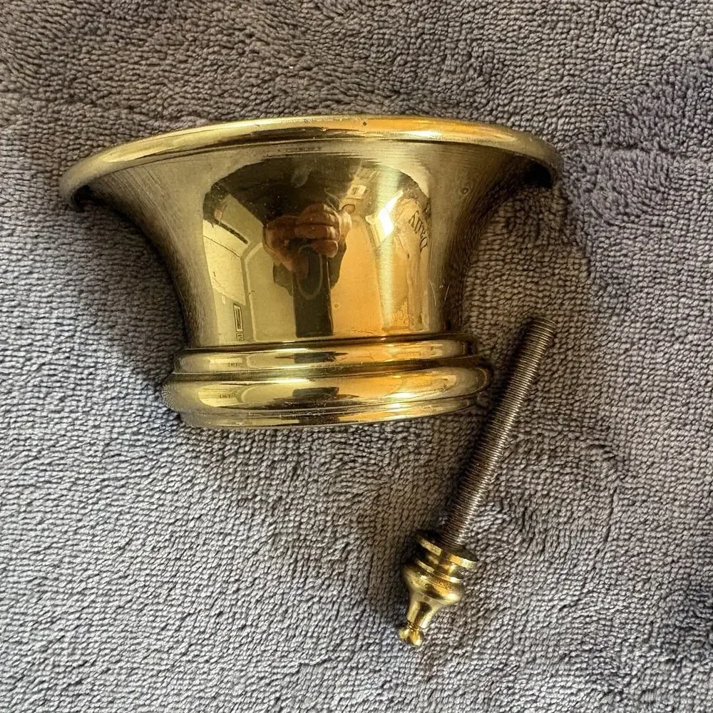 Vintage Frosted Pink Glass & Brass Fan Wall Sconce Light Fixture Art Deco Style